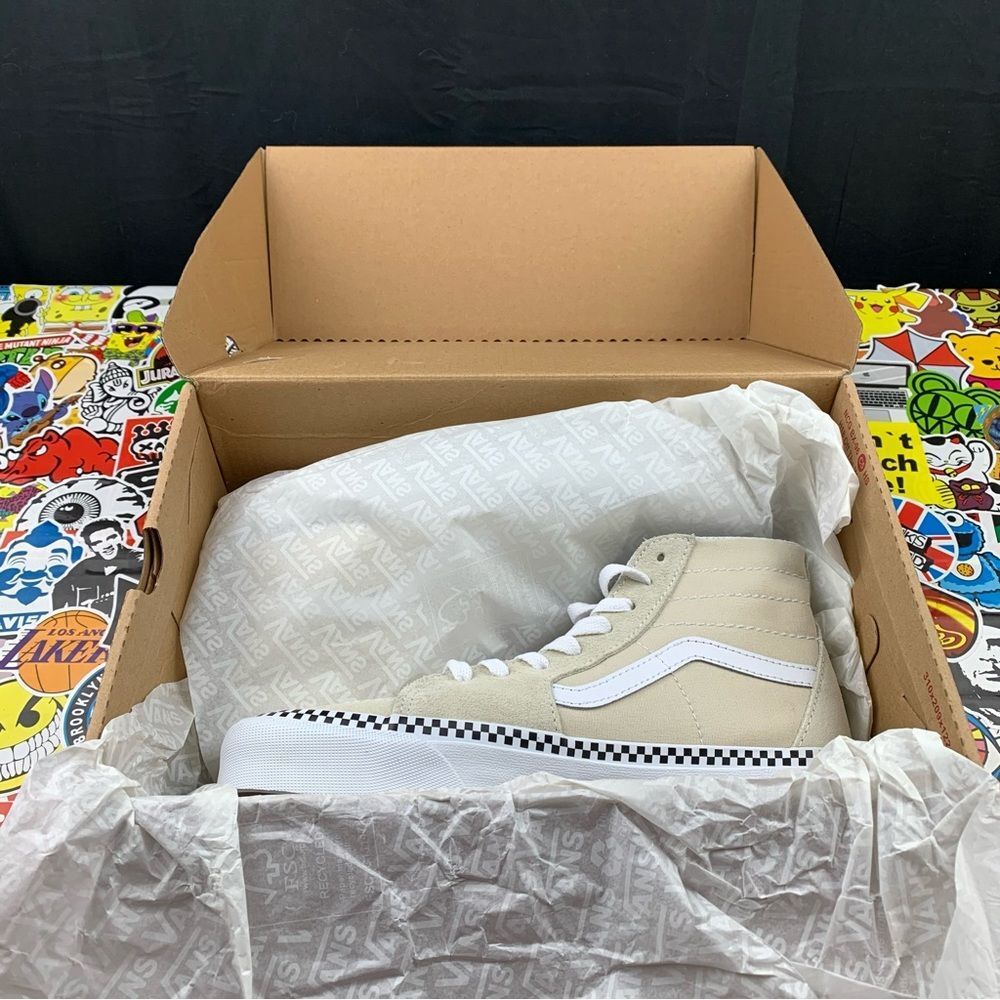 Vans Sk8-Hi Tan Checkered Tapered Women's Various Sizes - Picture 12 of 13